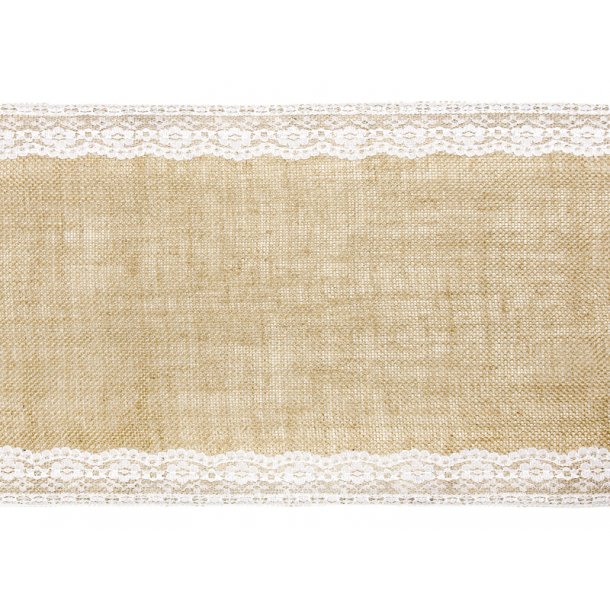 Bordlper - Sekkestrie med blonder p sidene - 28 cm x 2,75 m