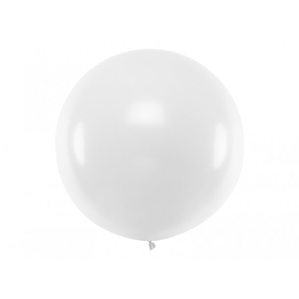 Ballong - Gigantisk - Pastell - Hvit - 1 meter