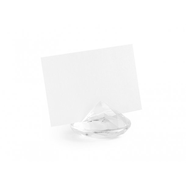 Bordkortholdere - Diamanter - Klare - 10 stk